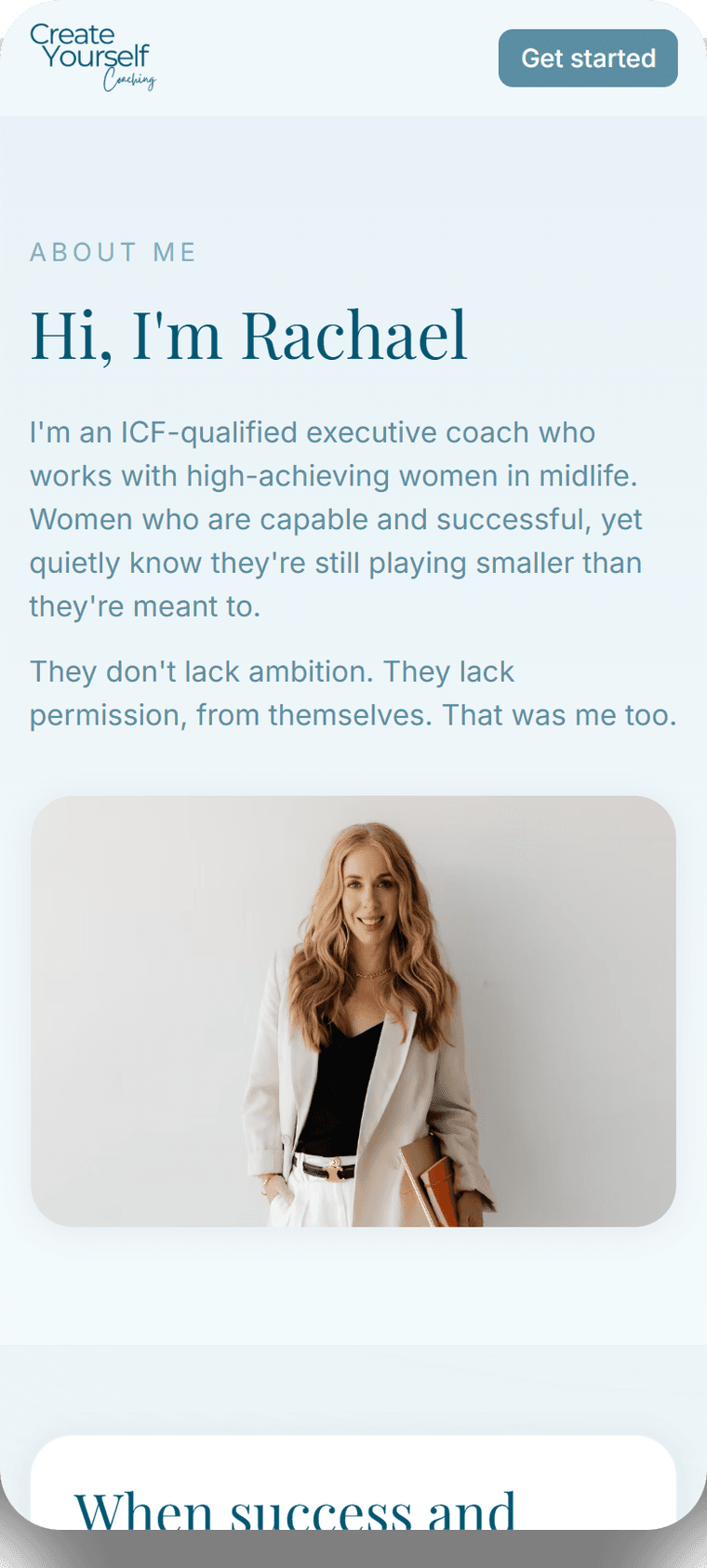 Productising 1:1 coaching into an app she owns — screenshot 3
